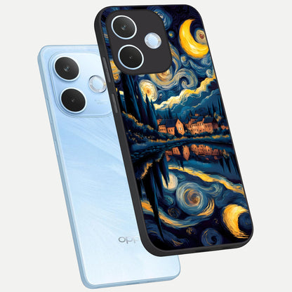  Starry Sky Serenity phone case For Oppo Reno 15 Pro mini showing premium glass back cover with detailed artwork