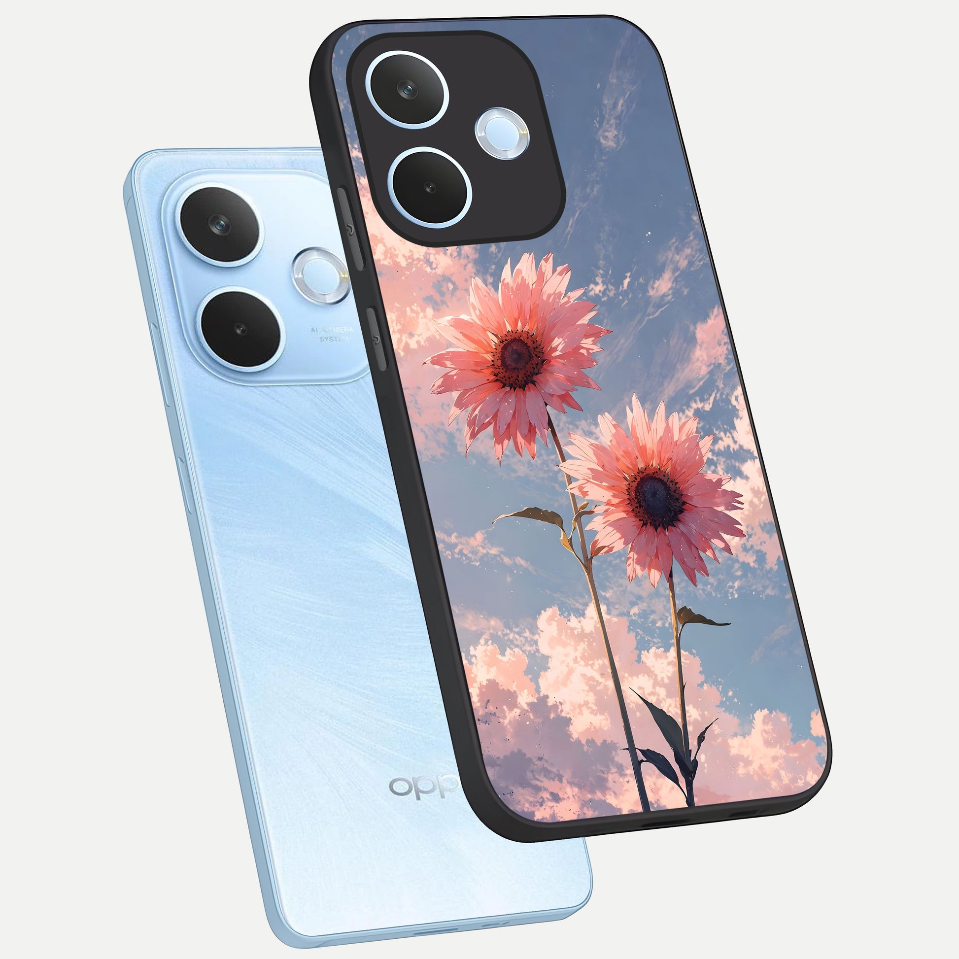  Sun Moon Balance phone case For Oppo Reno 15 Pro mini showing premium glass back cover with detailed artwork