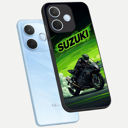  Suzuki Speed Beast phone case For Oppo Reno 15 Pro mini showing premium glass back cover with detailed artwork