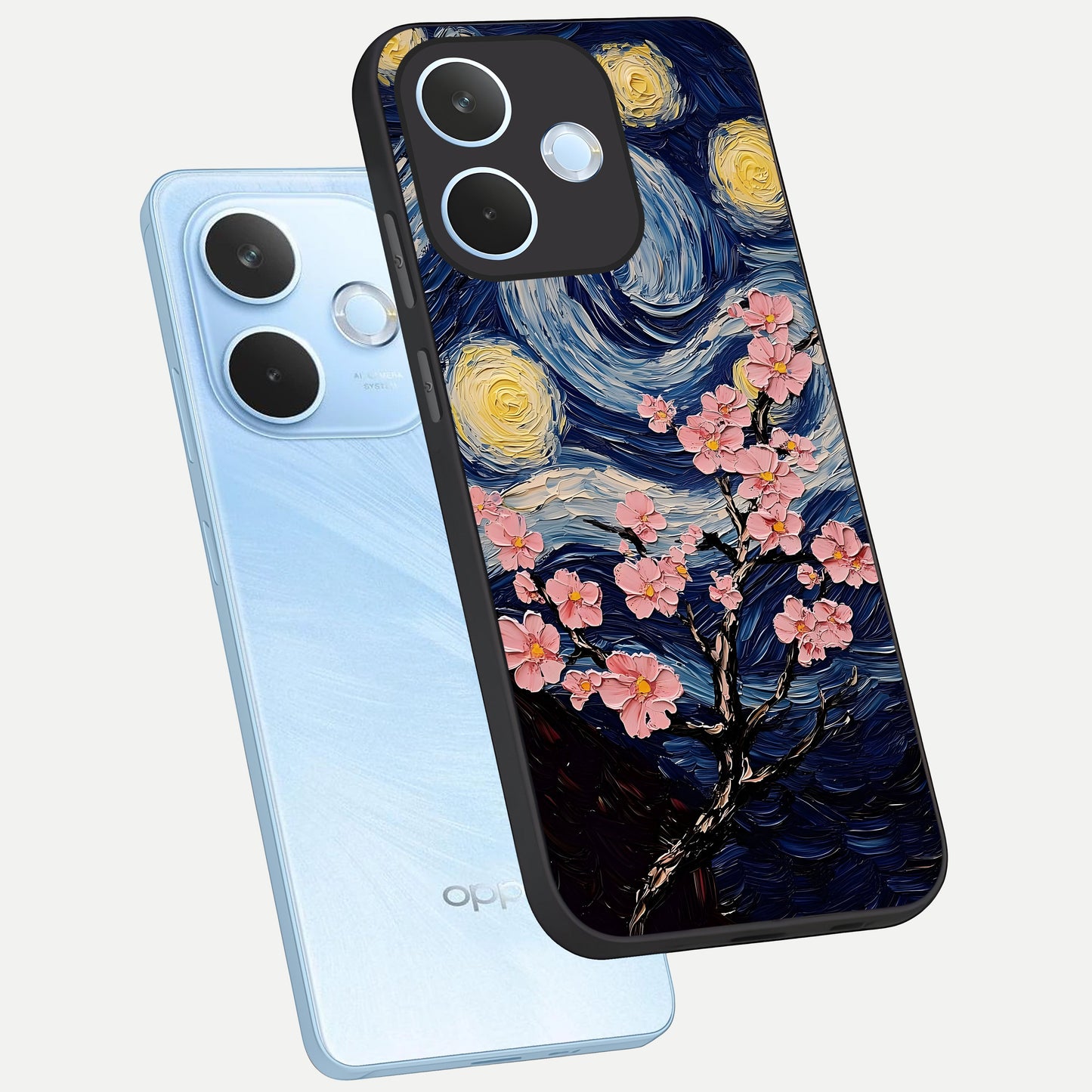  Van Gogh Scenery phone case For Oppo Reno 15 Pro mini showing premium glass back cover with detailed artwork