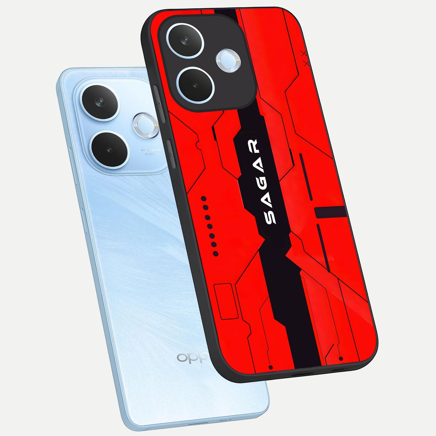  Voltage Rise CYBERPUNK Custom Name phone case For Oppo Reno 15 Pro mini showing premium custom name glass back cover