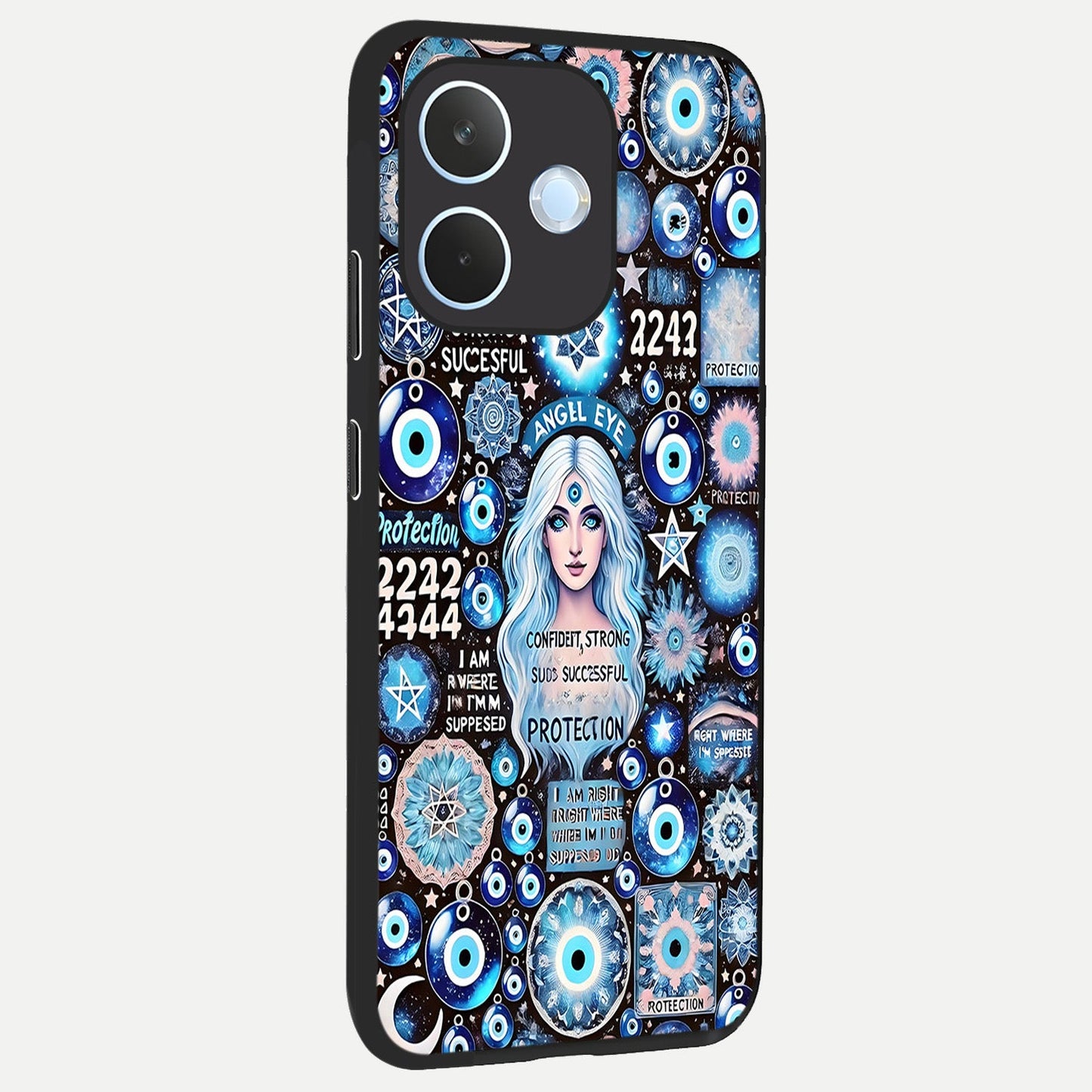  Angel Aura Shield back cover For Oppo Reno 15 Pro mini slim fit glass case with vibrant aesthetic design