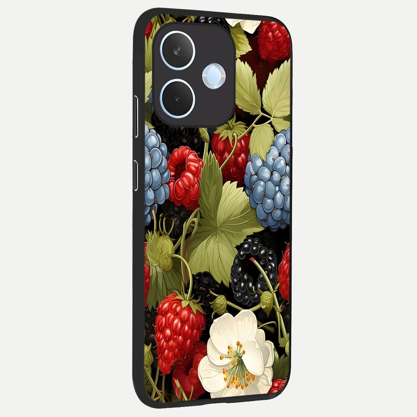  Berry Bloom Charm back cover For Oppo Reno 15 Pro mini slim fit glass case with vibrant aesthetic design