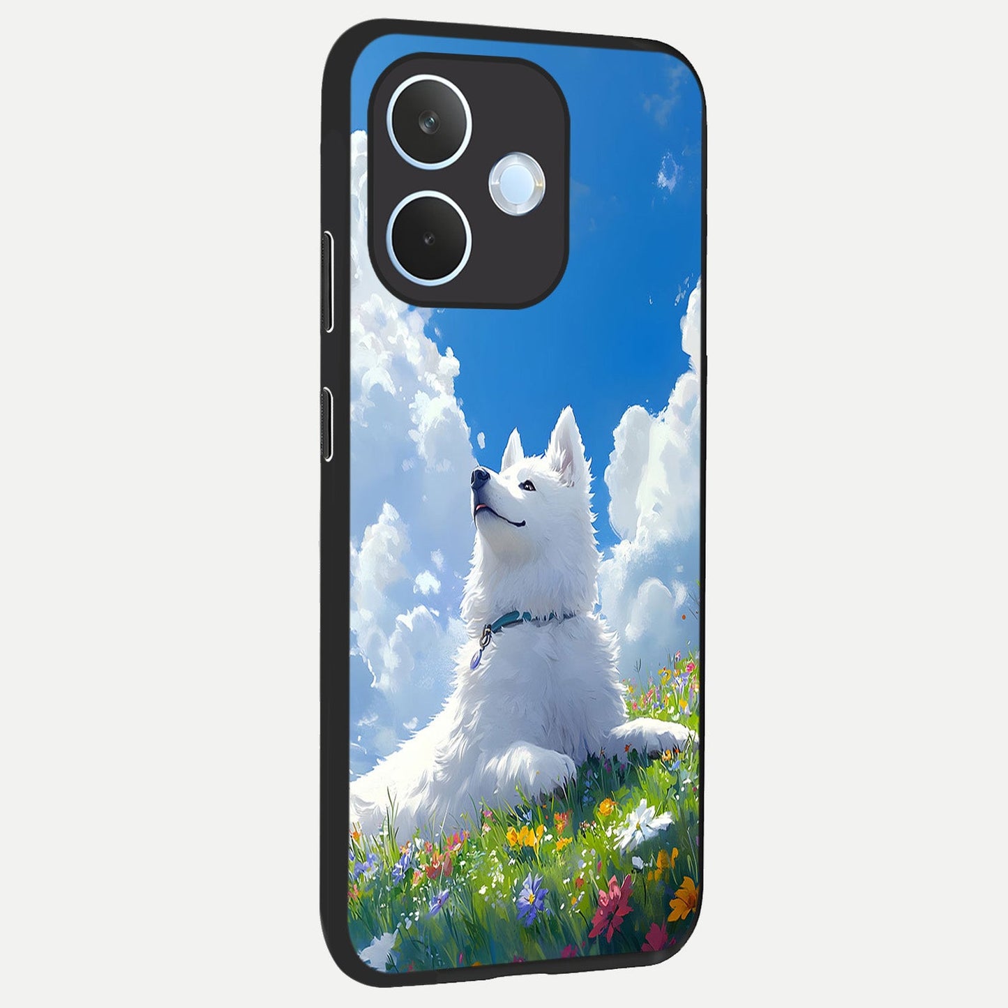  Blissful Cloud Pup back cover For Oppo Reno 15 Pro mini slim fit glass case with vibrant aesthetic design