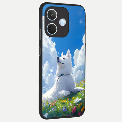  Blissful Cloud Pup back cover For Oppo Reno 15 Pro mini slim fit glass case with vibrant aesthetic design