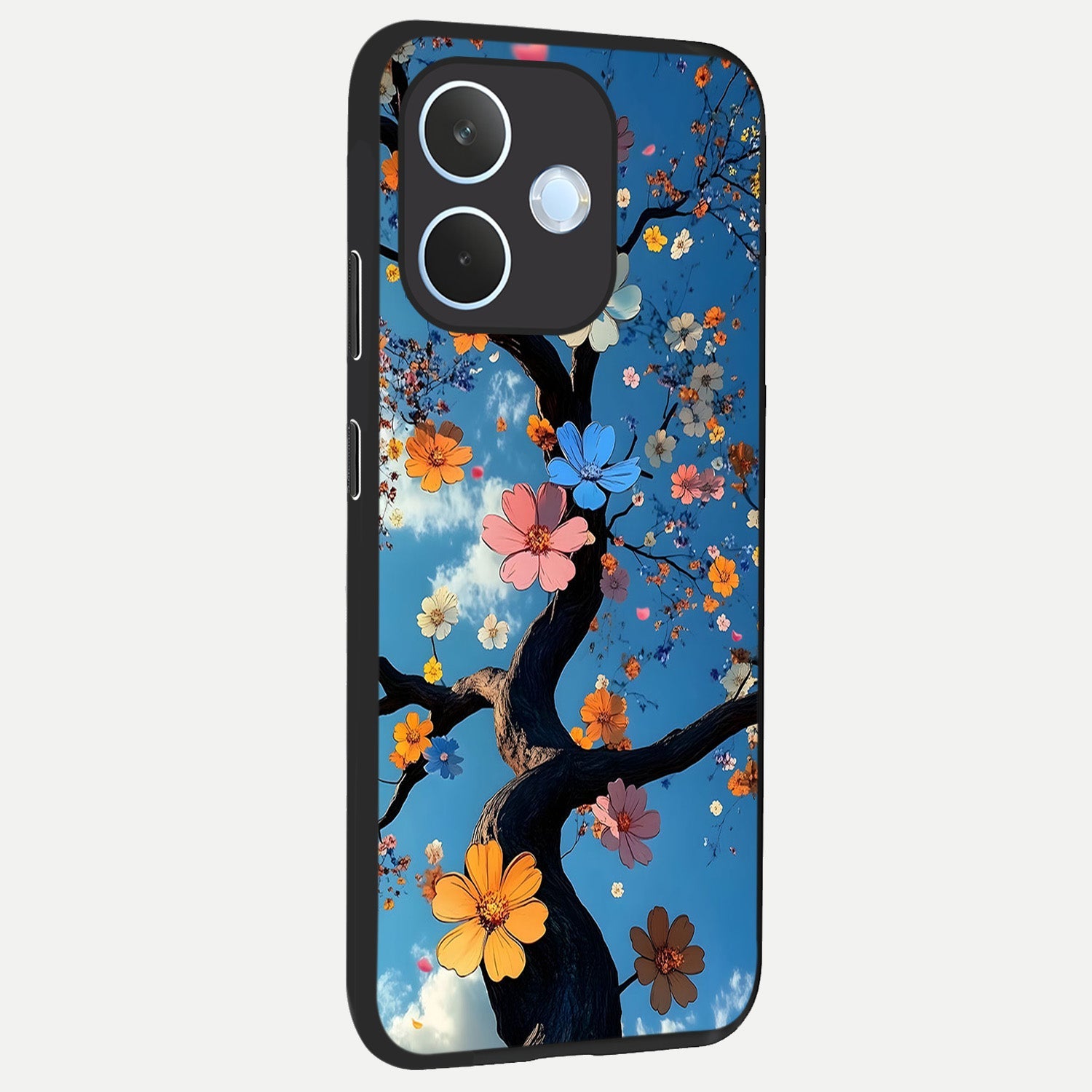  Blossom Dream Sky back cover For Oppo Reno 15 Pro mini slim fit glass case with vibrant aesthetic design