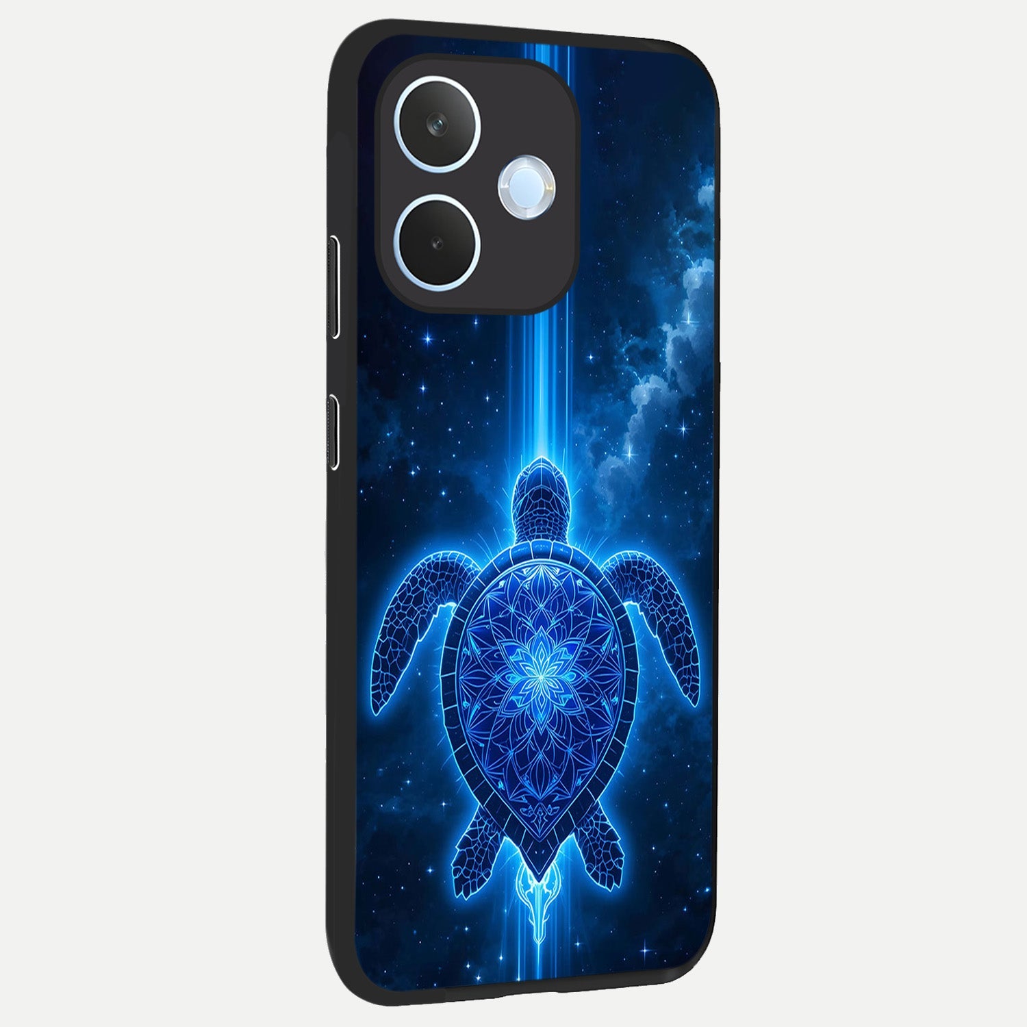  Blue Galaxy Turtle back cover For Oppo Reno 15 Pro mini slim fit glass case with vibrant aesthetic design