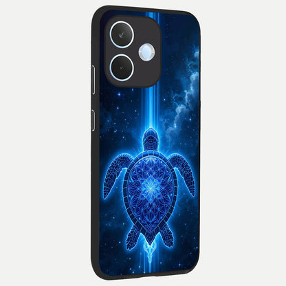  Blue Galaxy Turtle back cover For Oppo Reno 15 Pro mini slim fit glass case with vibrant aesthetic design