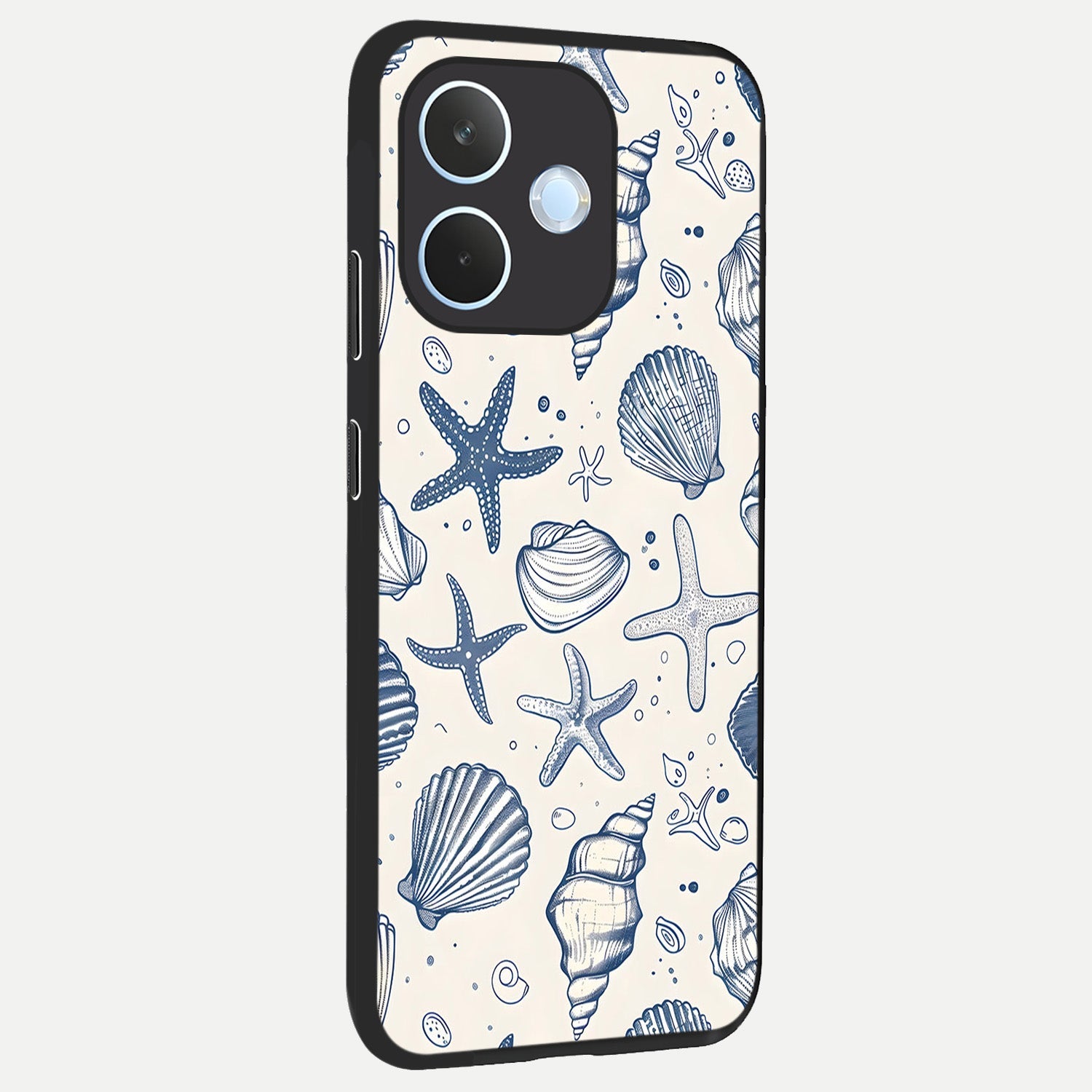  Blue Ocean Outline back cover For Oppo Reno 15 Pro mini slim fit glass case with vibrant aesthetic design