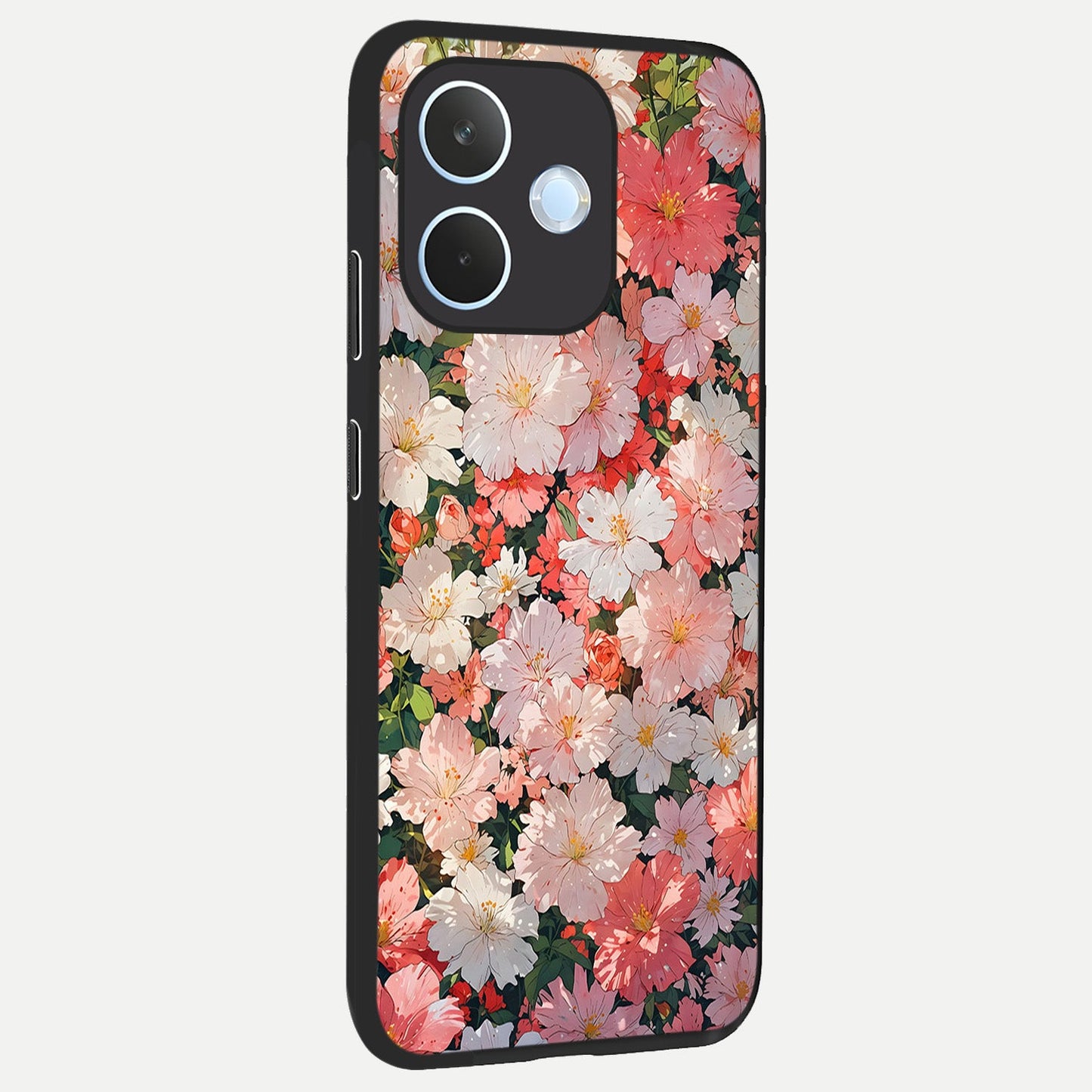  Blush Bloom Field back cover For Oppo Reno 15 Pro mini slim fit glass case with vibrant aesthetic design