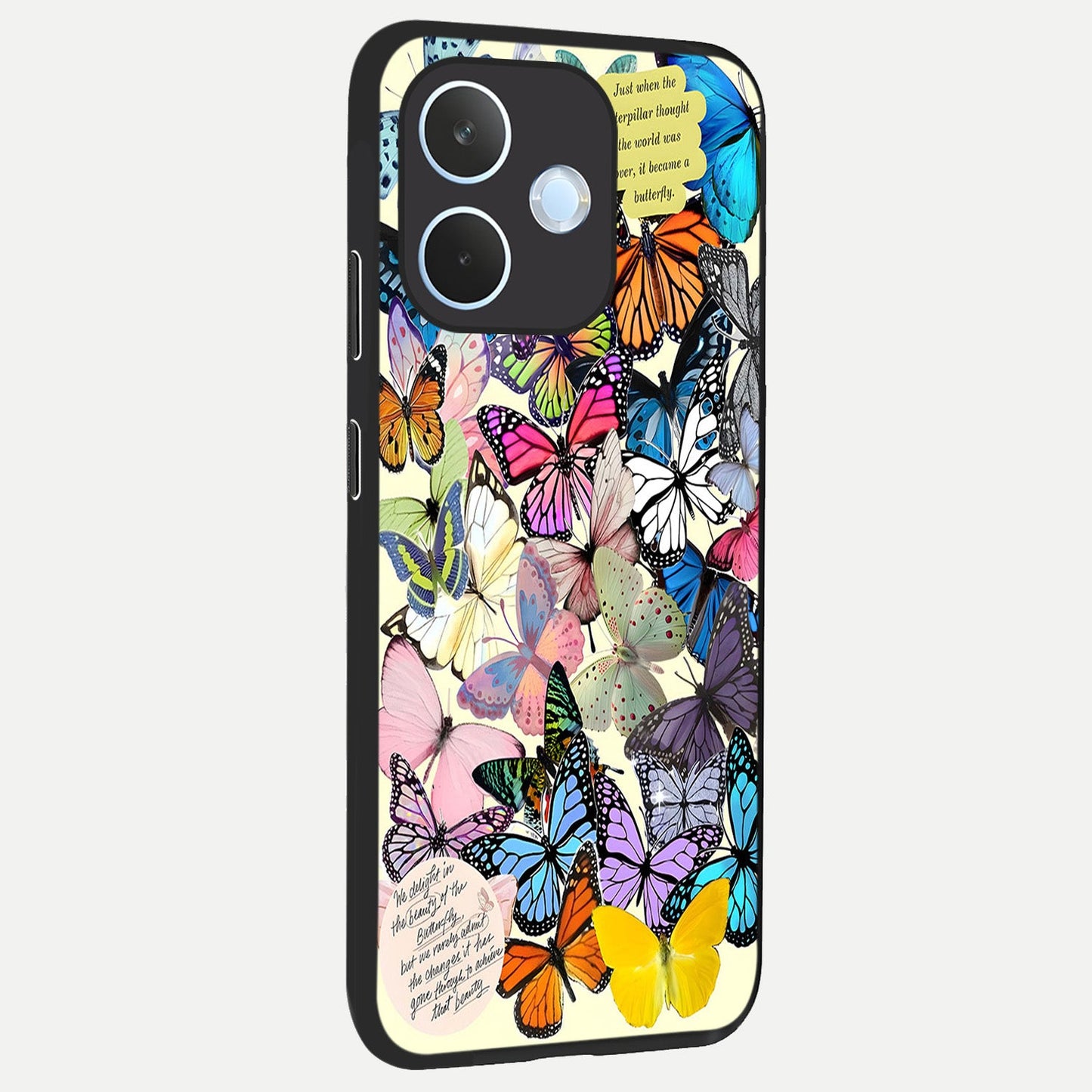  Butterflies Petal Dream back cover For Oppo Reno 15 Pro mini slim fit glass case with vibrant aesthetic design