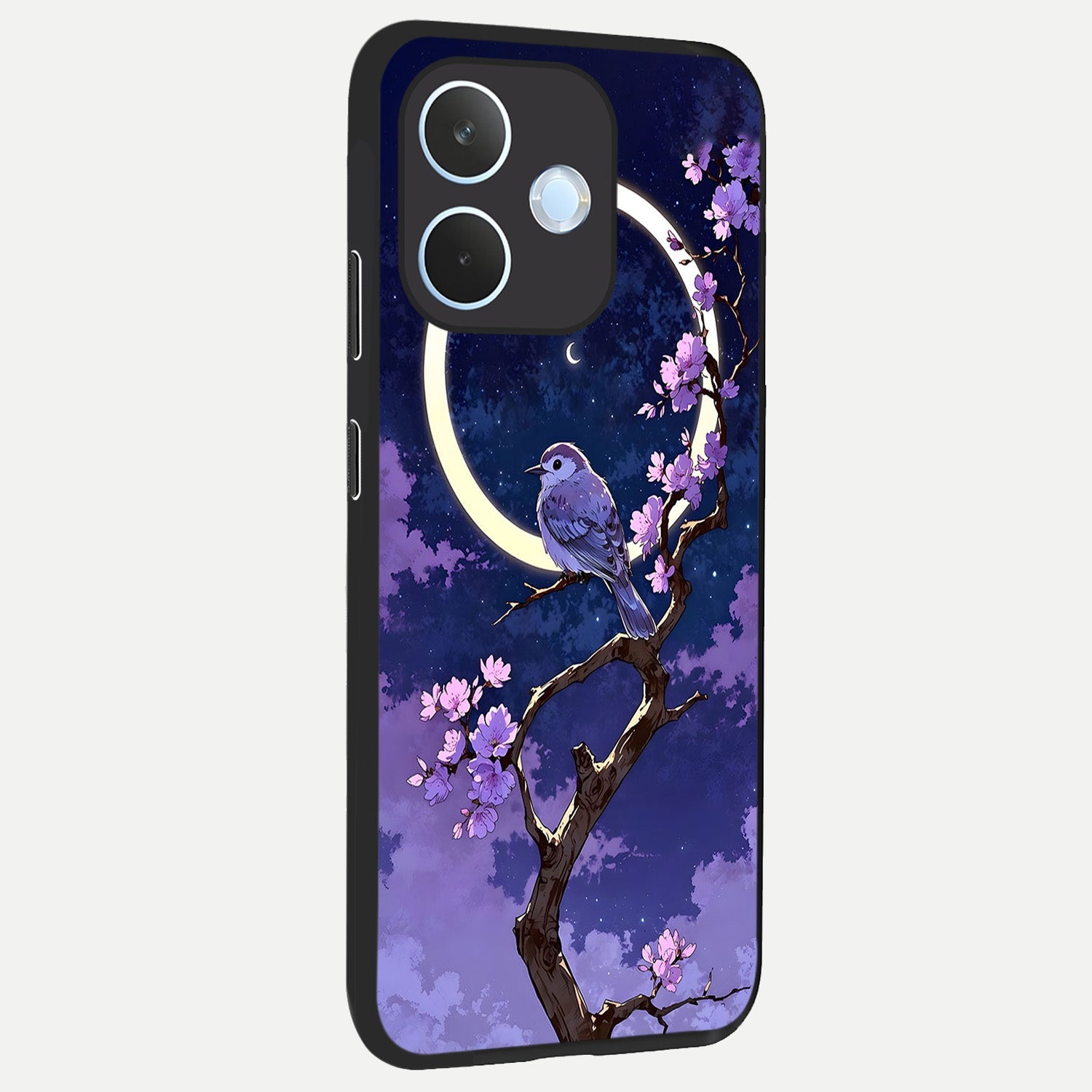  Celestial Bird Blossom back cover For Oppo Reno 15 Pro mini slim fit glass case with vibrant aesthetic design