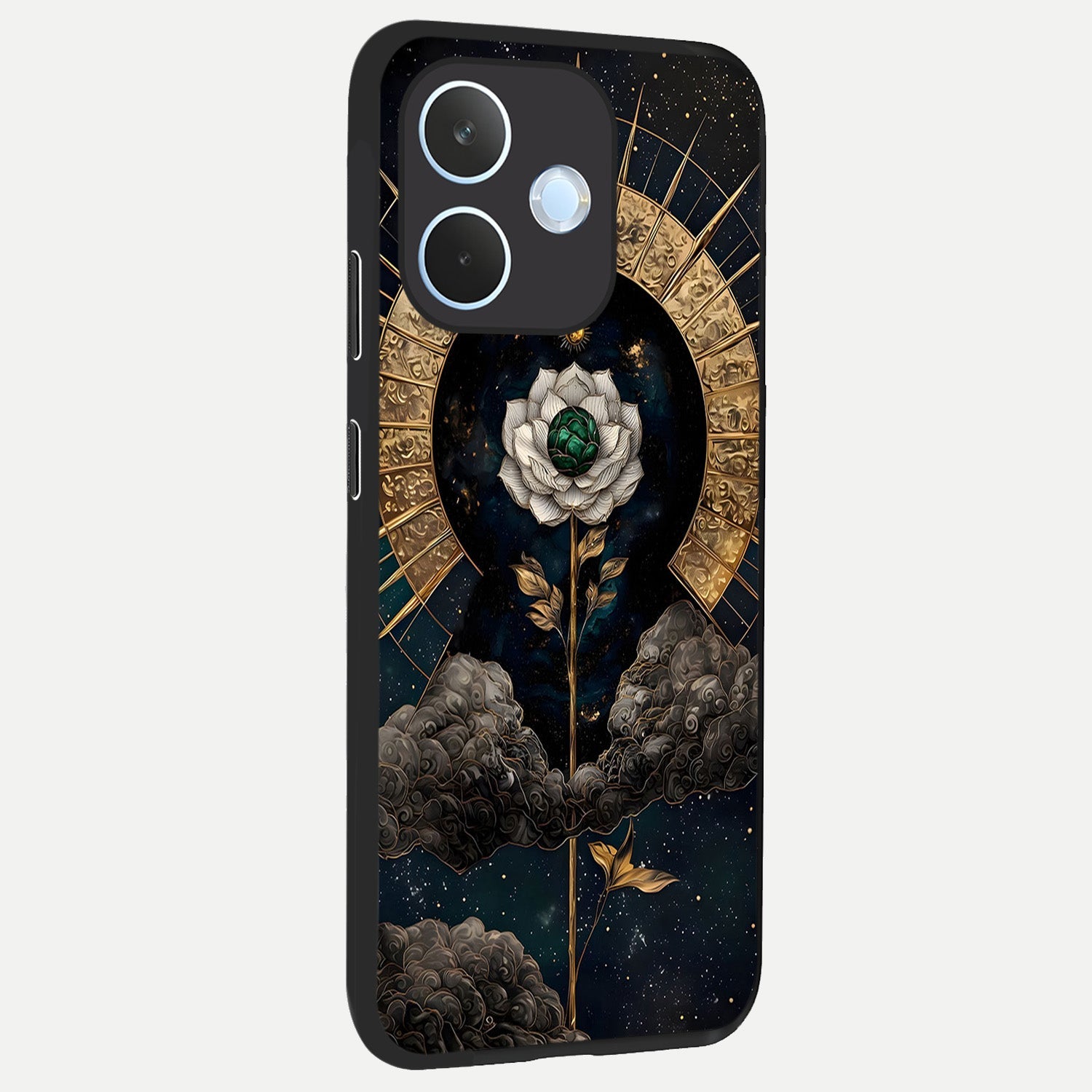  Celestial Lotus Morang back cover For Oppo Reno 15 Pro mini slim fit glass case with vibrant aesthetic design