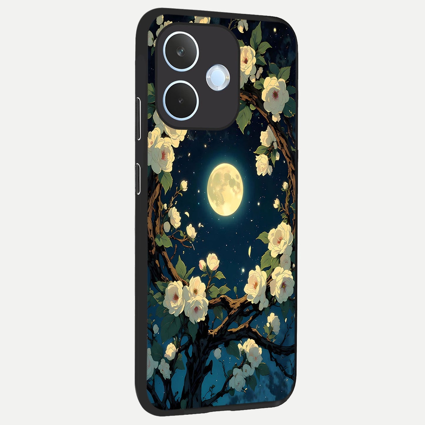  Celestial Moon And Flower back cover For Oppo Reno 15 Pro mini slim fit glass case with vibrant aesthetic design