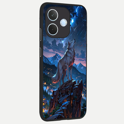  Celestial Wolf Howl back cover For Oppo Reno 15 Pro mini slim fit glass case with vibrant aesthetic design