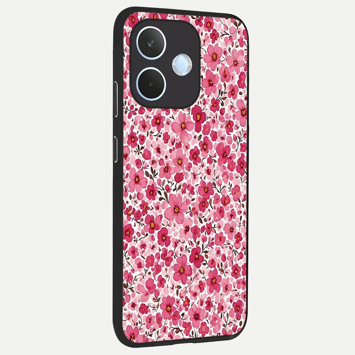  Cherry Blossom Charm back cover For Oppo Reno 15 Pro mini slim fit glass case with vibrant aesthetic design