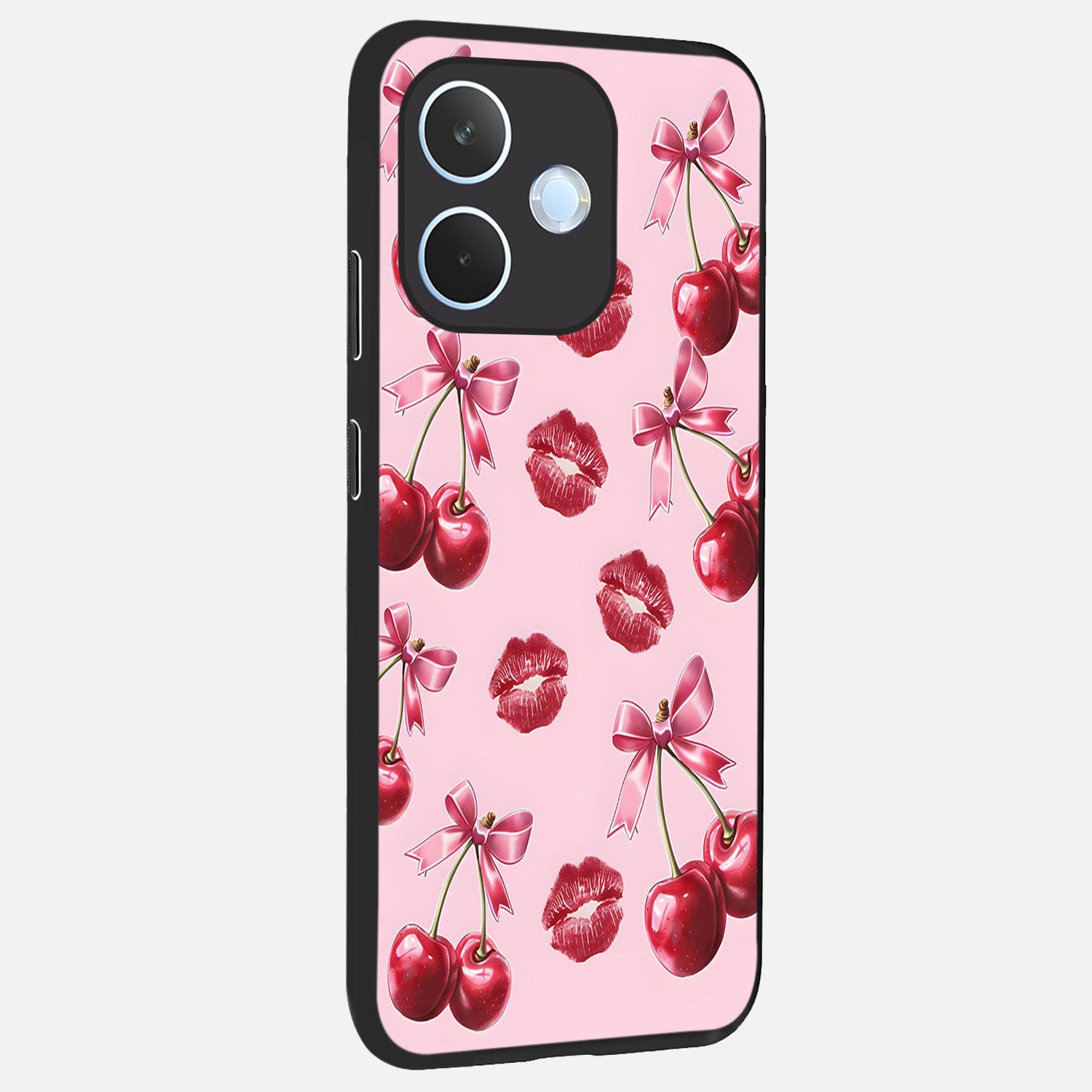  Cherry With Lips back cover For Oppo Reno 15 Pro mini slim fit glass case with vibrant aesthetic design