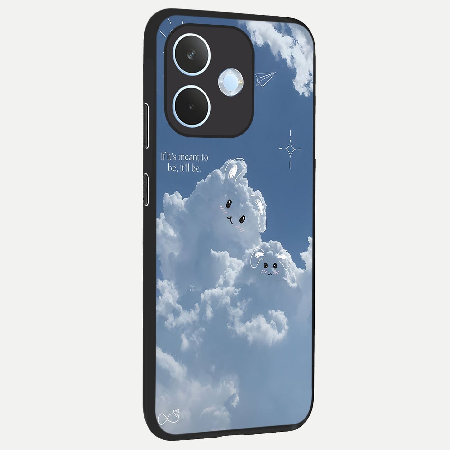  Cloud Bunny Dreams back cover For Oppo Reno 15 Pro mini slim fit glass case with vibrant aesthetic design