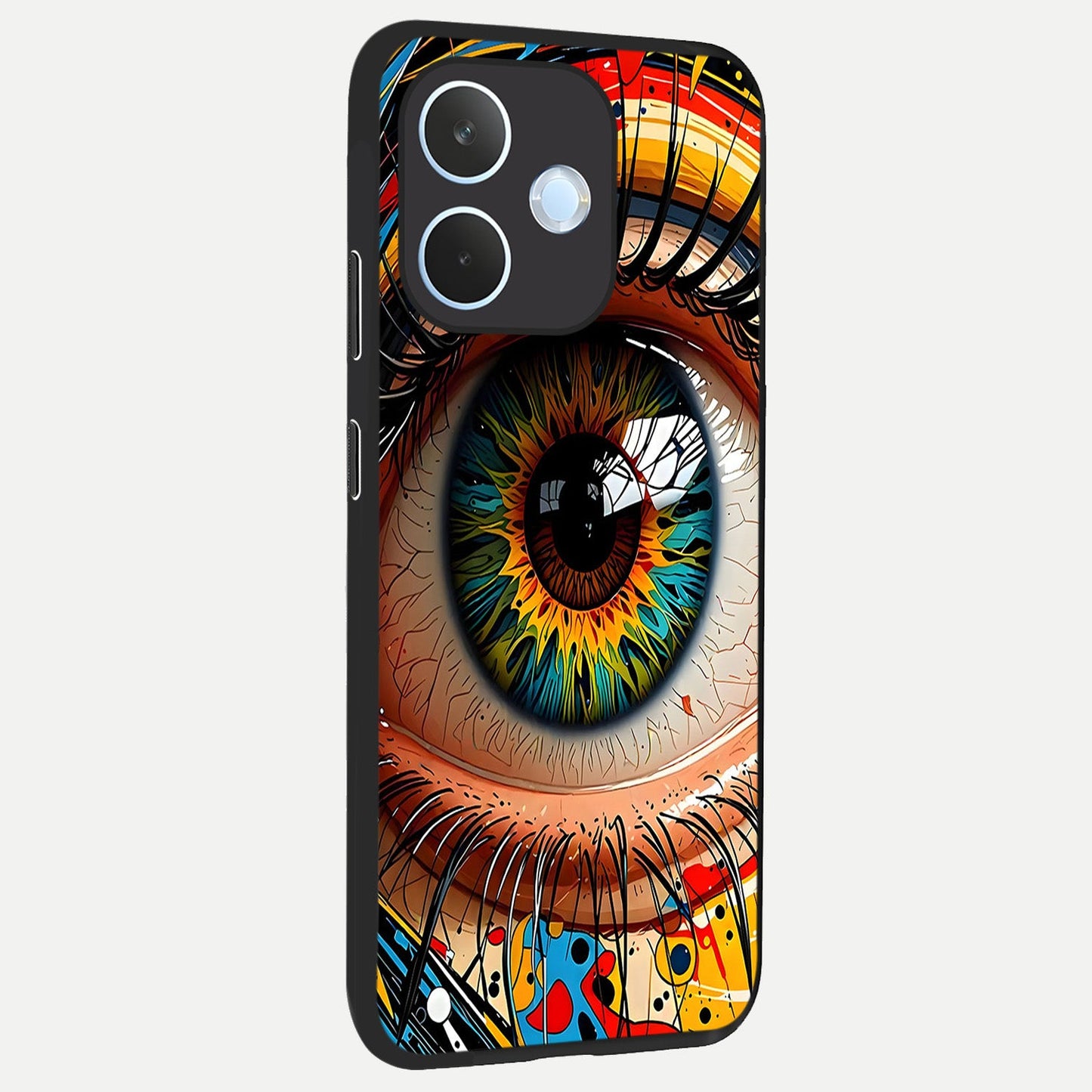  Colorful Eye back cover For Oppo Reno 15 Pro mini slim fit glass case with vibrant aesthetic design