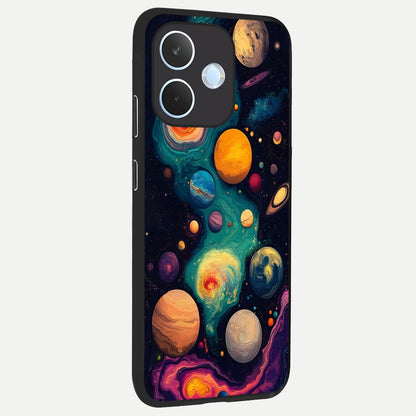  Cosmic Planet Journey back cover For Oppo Reno 15 Pro mini slim fit glass case with vibrant aesthetic design