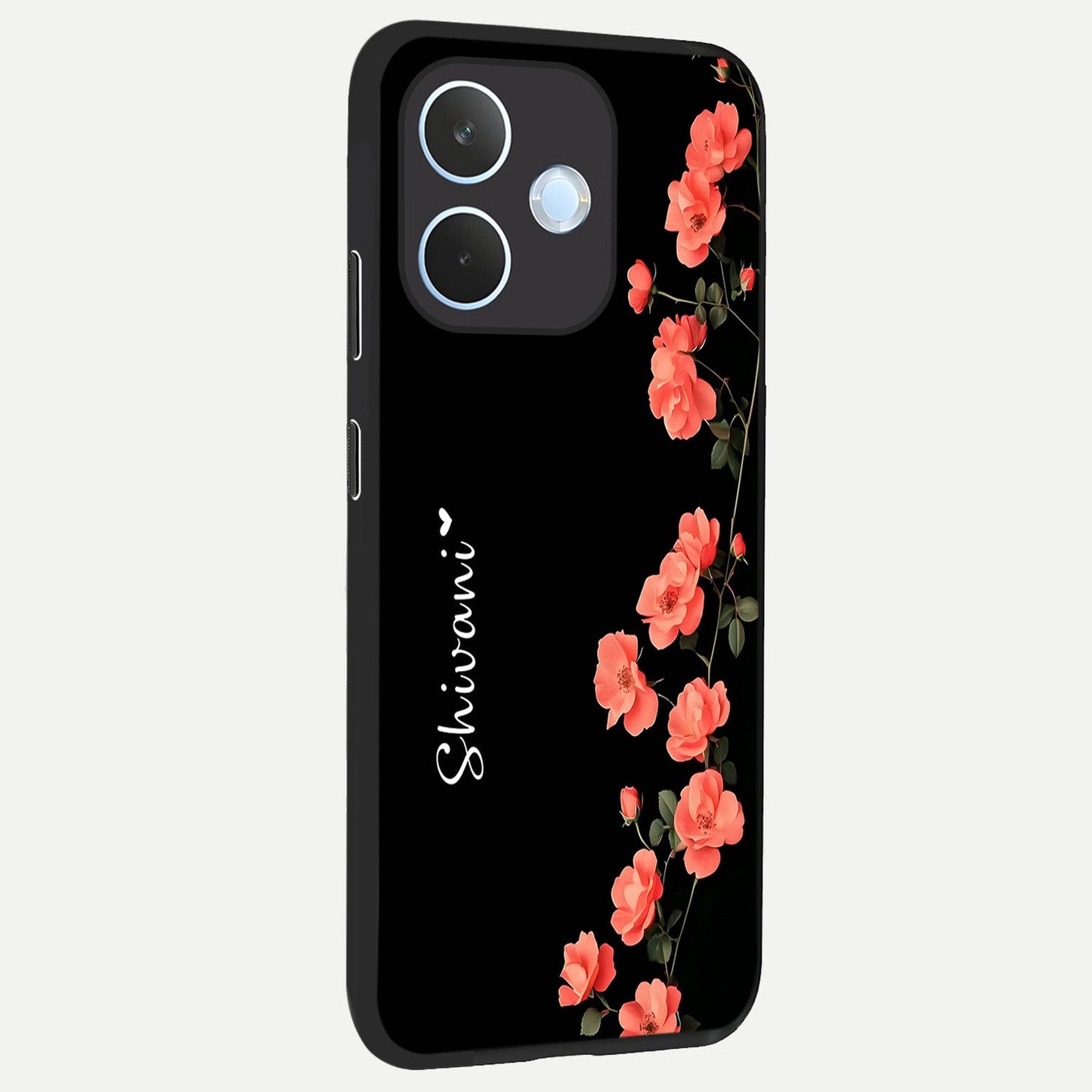  Crimson Bloom Grace Custom Name back cover For Oppo Reno 15 Pro mini slim fit glass case with vibrant aesthetic design