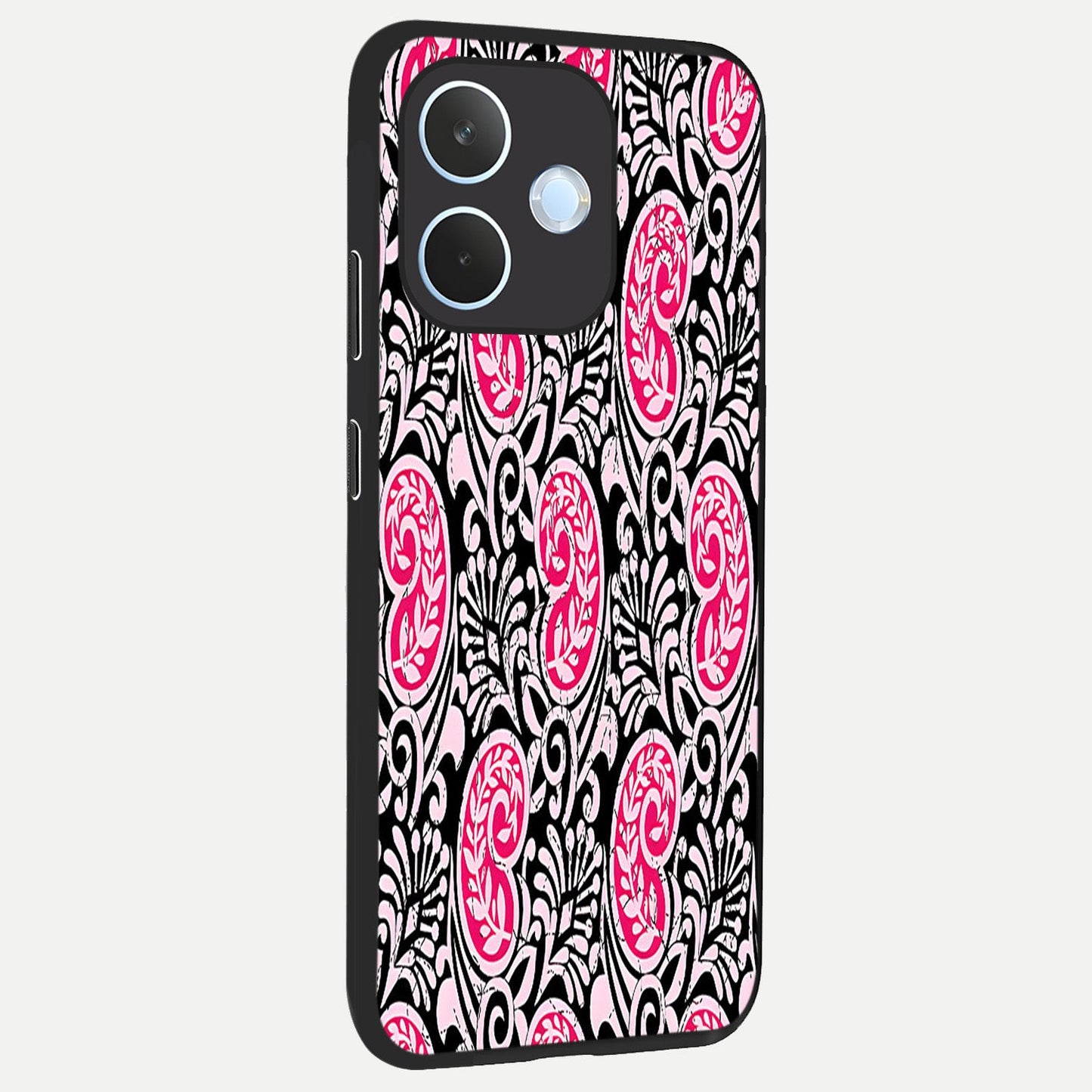  Crimson Paisley Charm back cover For Oppo Reno 15 Pro mini slim fit glass case with vibrant aesthetic design