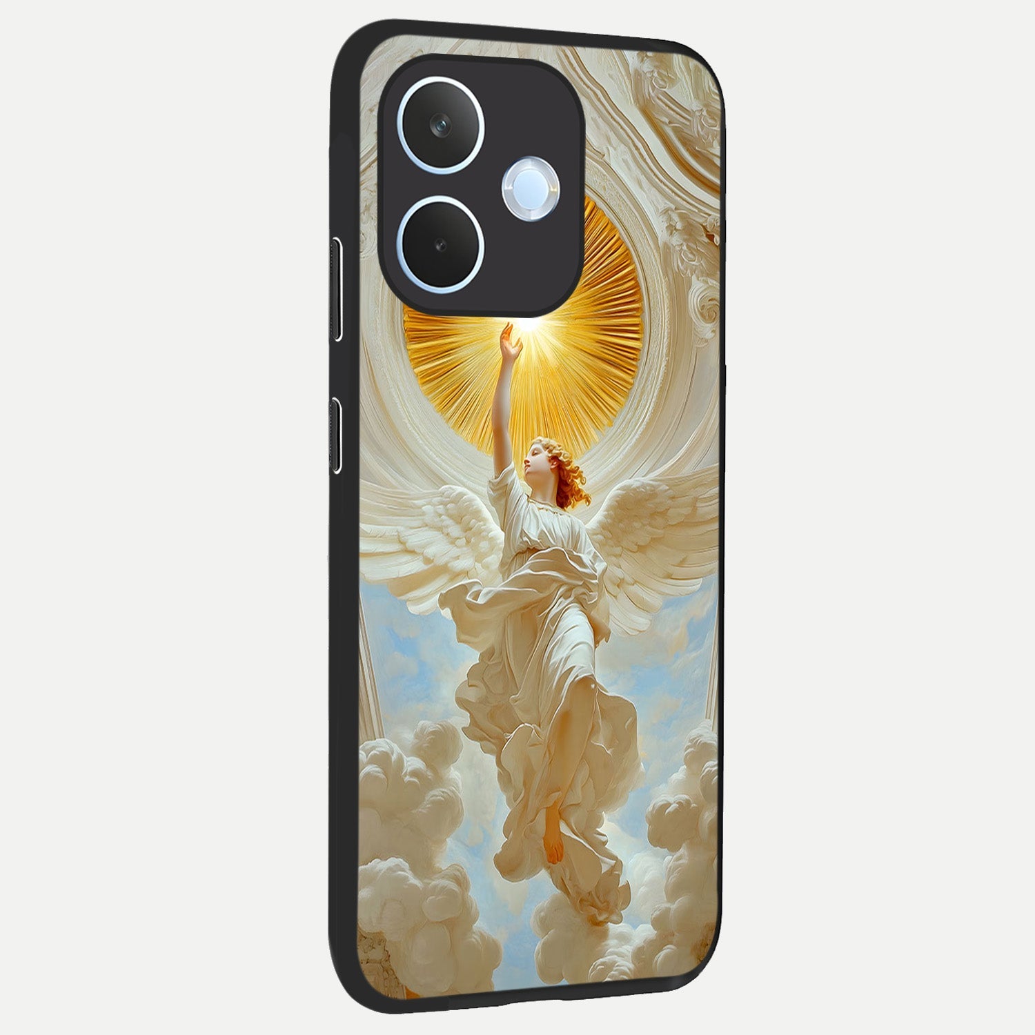  Divine Light Angel back cover For Oppo Reno 15 Pro mini slim fit glass case with vibrant aesthetic design