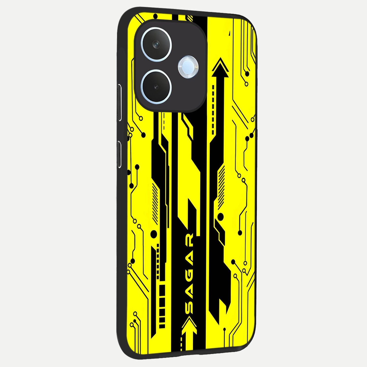  Electric Pulse CYBERPUNK Custom Name back cover For Oppo Reno 15 Pro mini slim fit glass case with vibrant aesthetic design