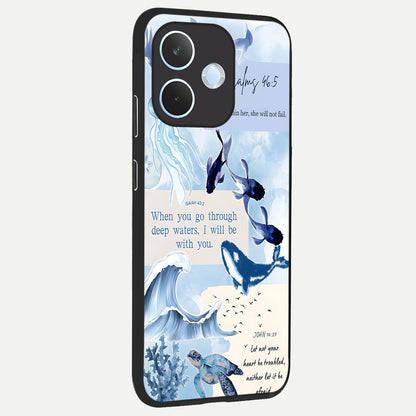  Faithful Ocean Promise back cover For Oppo Reno 15 Pro mini slim fit glass case with vibrant aesthetic design