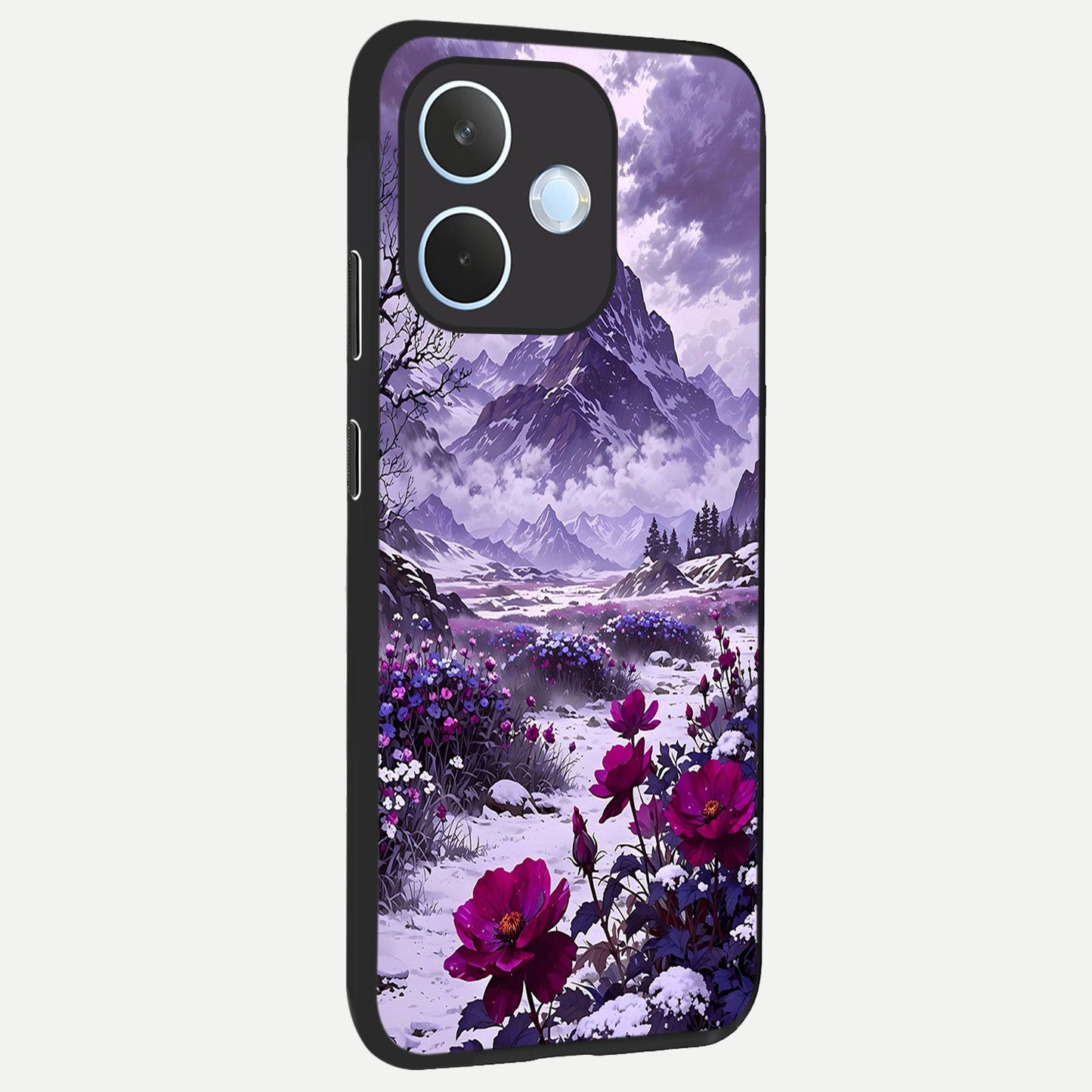  Flower Mountain View back cover For Oppo Reno 15 Pro mini slim fit glass case with vibrant aesthetic design