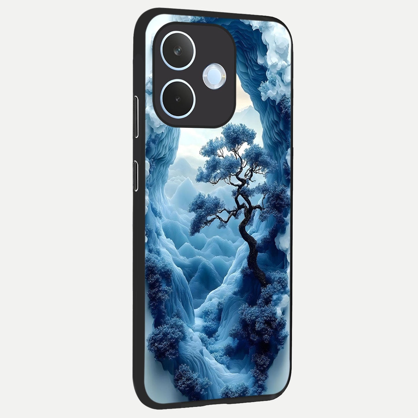  Frozen Serenity Gate back cover For Oppo Reno 15 Pro mini slim fit glass case with vibrant aesthetic design