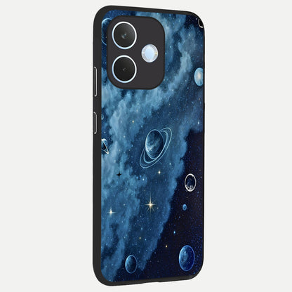  Galaxy Dream Space back cover For Oppo Reno 15 Pro mini slim fit glass case with vibrant aesthetic design