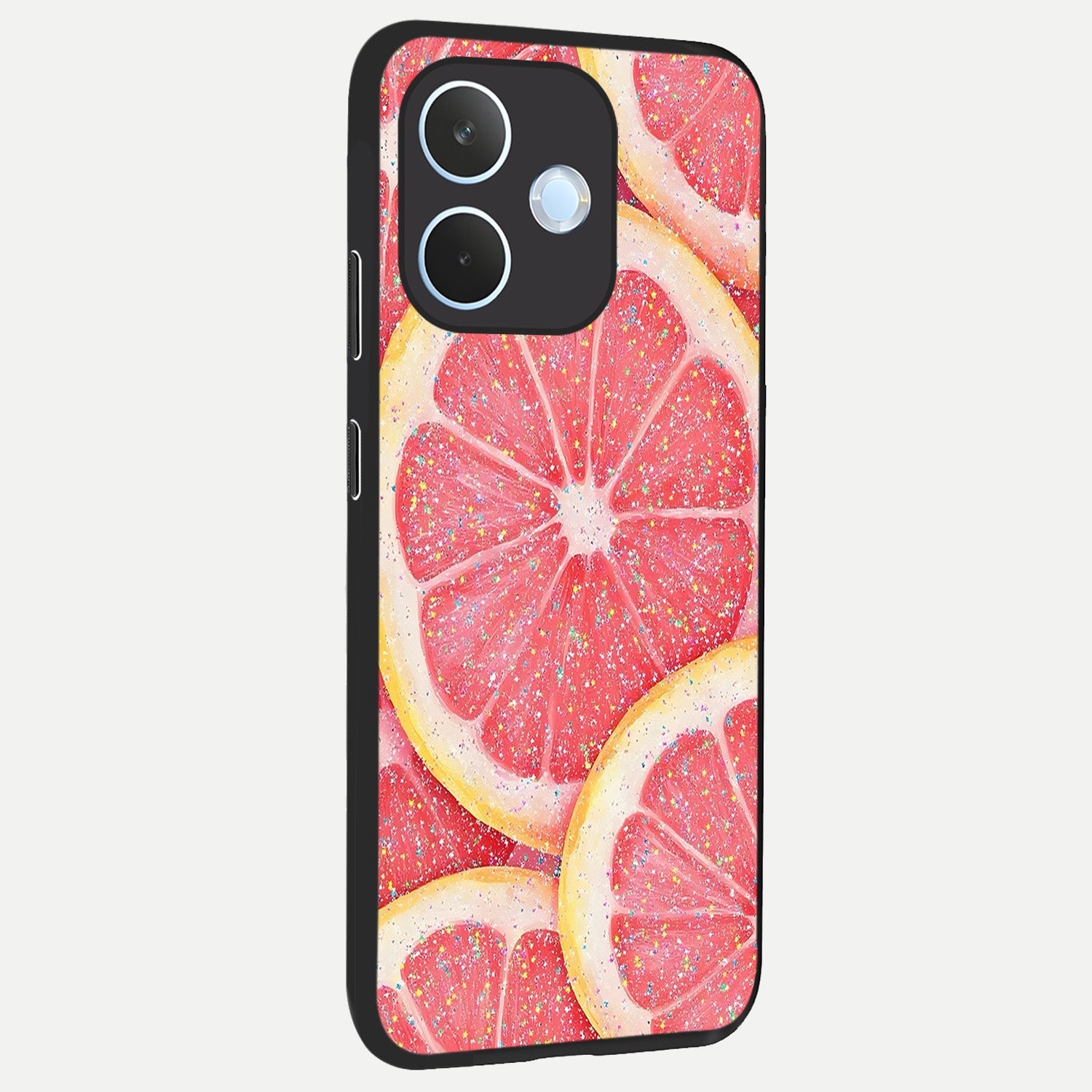  Glitter Grapefruit back cover For Oppo Reno 15 Pro mini slim fit glass case with vibrant aesthetic design