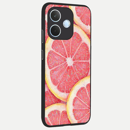  Glitter Grapefruit back cover For Oppo Reno 15 Pro mini slim fit glass case with vibrant aesthetic design