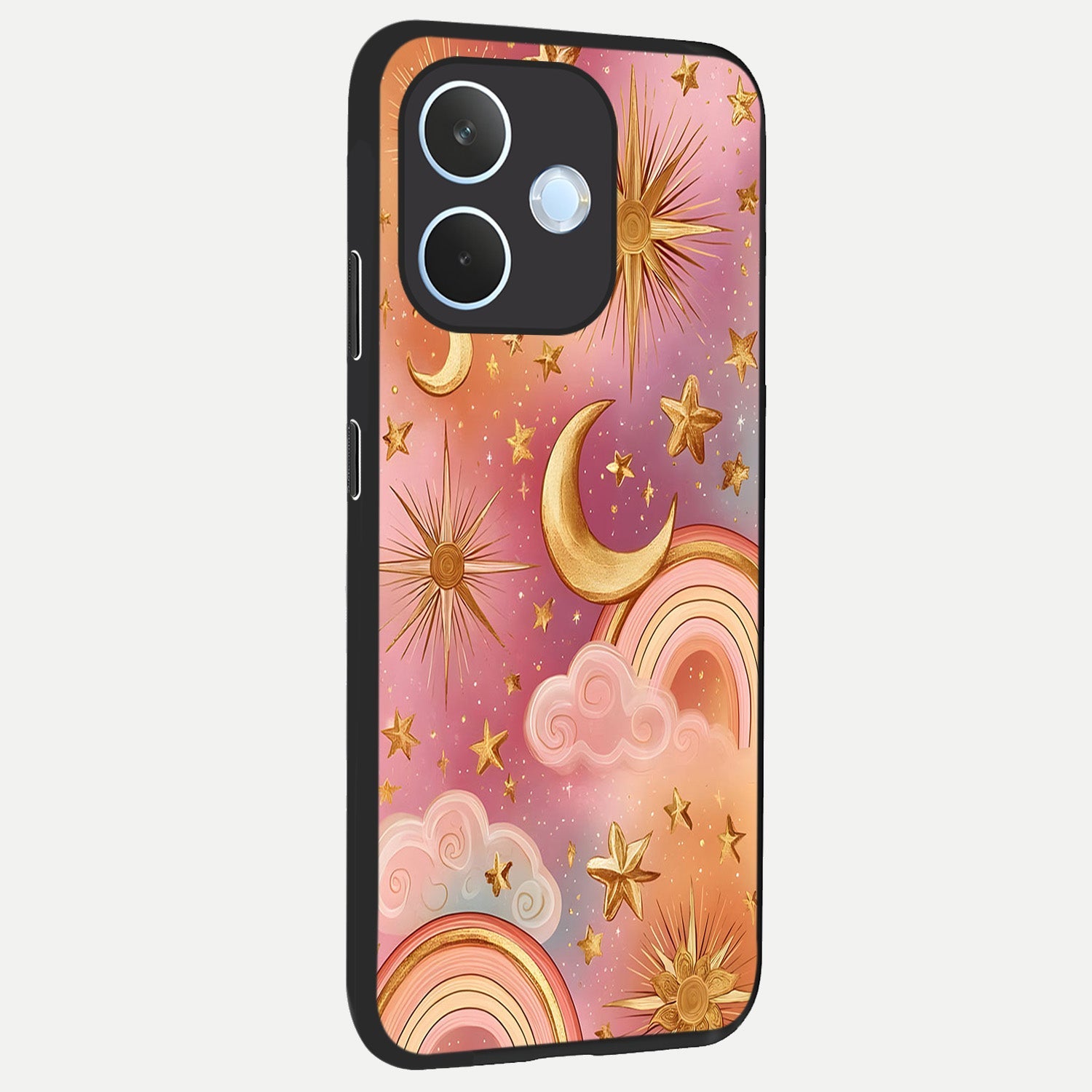  Golden Celestial Dreams back cover For Oppo Reno 15 Pro mini slim fit glass case with vibrant aesthetic design