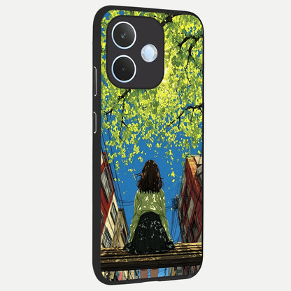  Golden Leaves Glow back cover For Oppo Reno 15 Pro mini slim fit glass case with vibrant aesthetic design