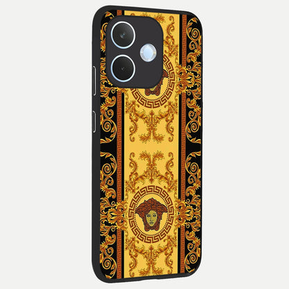  Golden Royal Heritage back cover For Oppo Reno 15 Pro mini slim fit glass case with vibrant aesthetic design