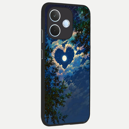  Heart With Moon Sky back cover For Oppo Reno 15 Pro mini slim fit glass case with vibrant aesthetic design