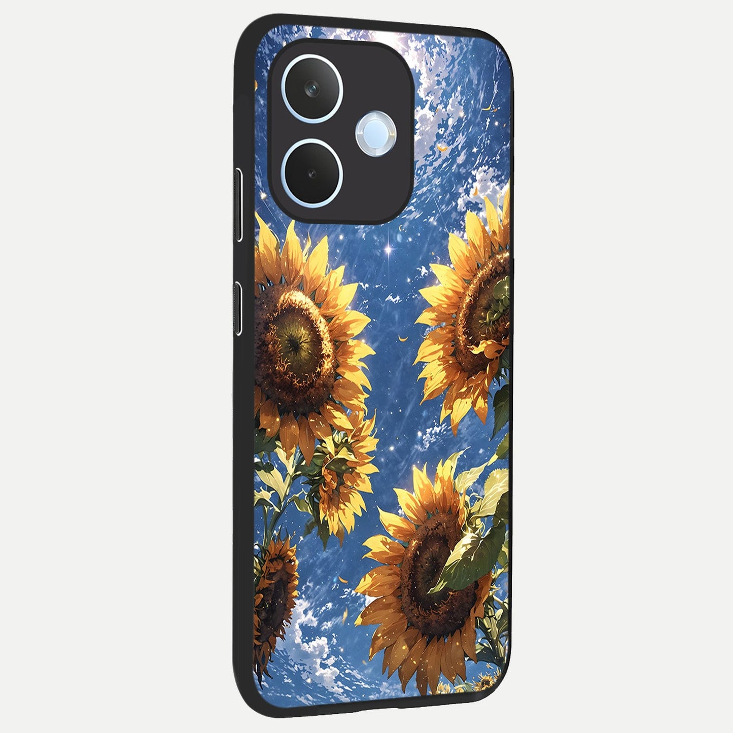  Heavenly Sunflower Rise back cover For Oppo Reno 15 Pro mini slim fit glass case with vibrant aesthetic design