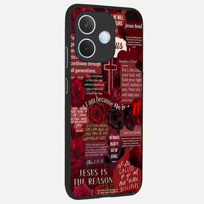  Jesus Love Heals back cover For Oppo Reno 15 Pro mini slim fit glass case with vibrant aesthetic design