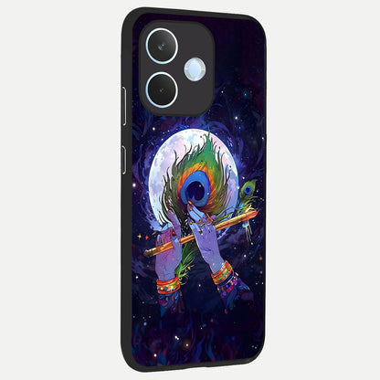  Krishna Hands Art back cover For Oppo Reno 15 Pro mini slim fit glass case with vibrant aesthetic design