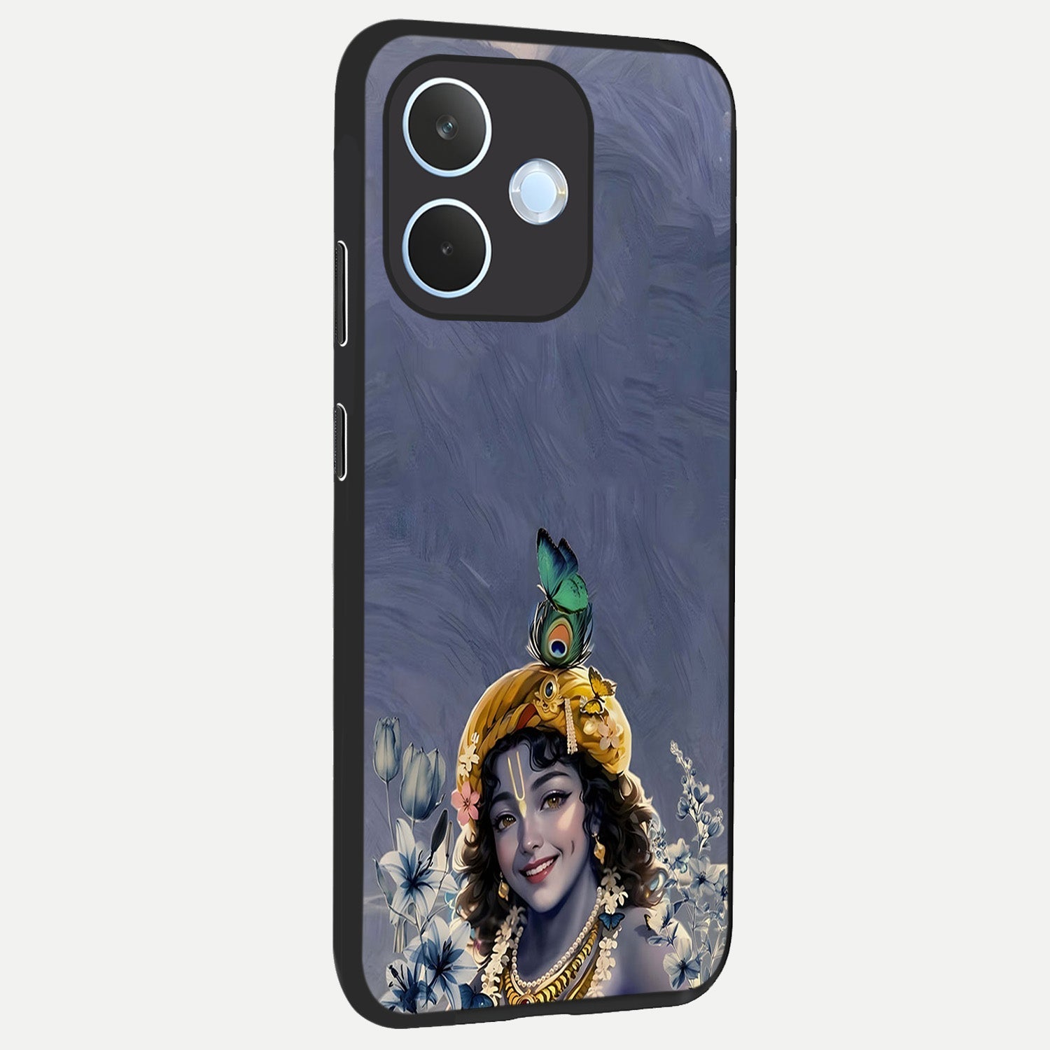  Lord Krishna back cover For Oppo Reno 15 Pro mini slim fit glass case with vibrant aesthetic design
