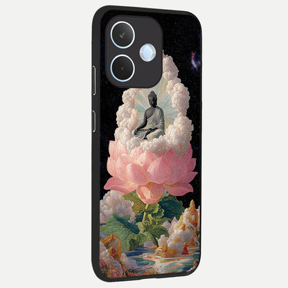  Lotus Divine Peace back cover For Oppo Reno 15 Pro mini slim fit glass case with vibrant aesthetic design