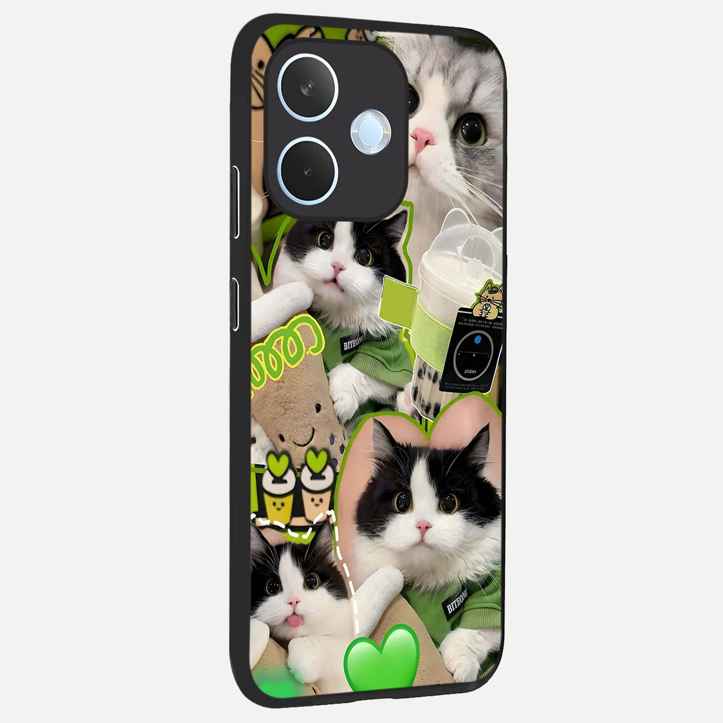  Matcha Cats Mood back cover For Oppo Reno 15 Pro mini slim fit glass case with vibrant aesthetic design