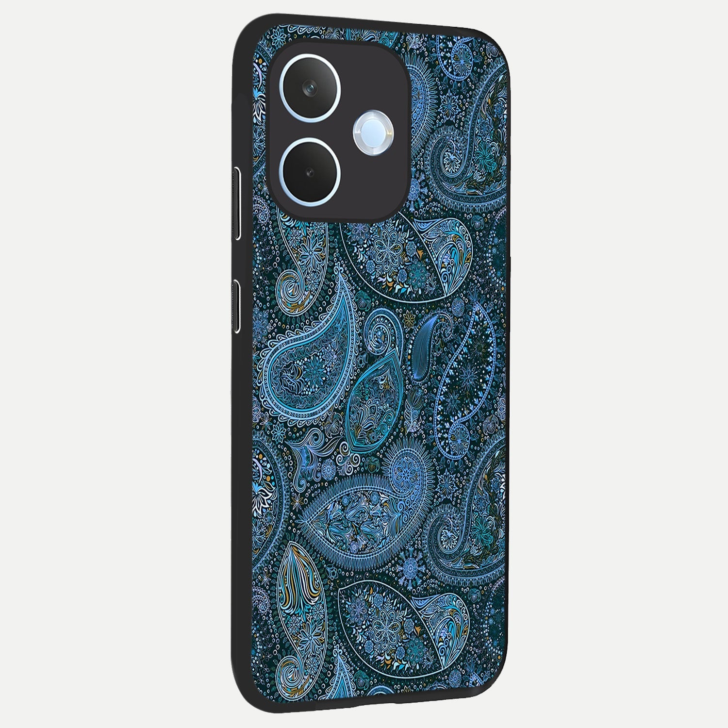  Midnight Paisley Glow back cover For Oppo Reno 15 Pro mini slim fit glass case with vibrant aesthetic design