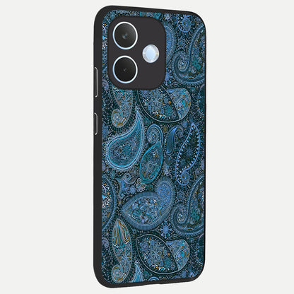  Midnight Paisley Glow back cover For Oppo Reno 15 Pro mini slim fit glass case with vibrant aesthetic design