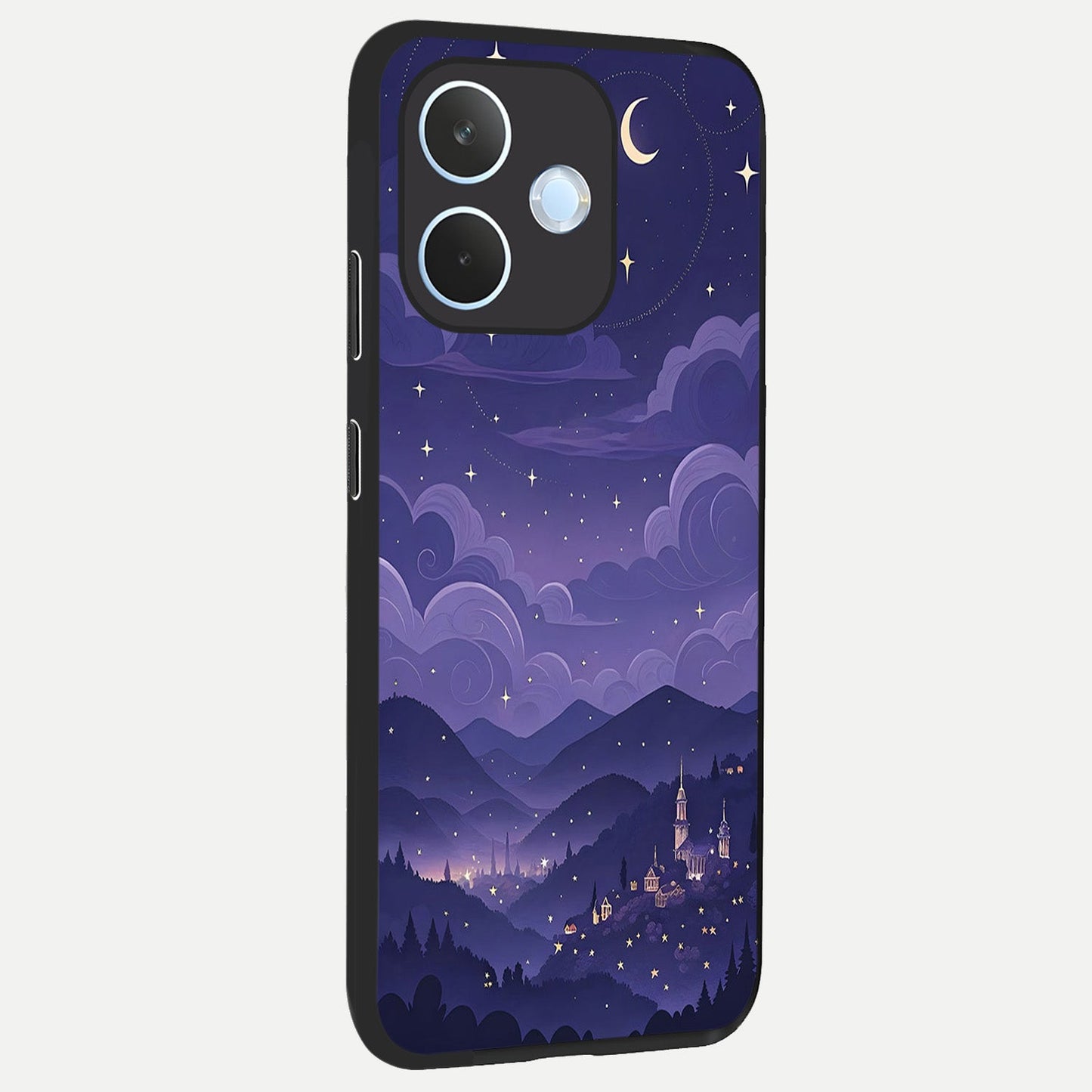  Minimal Night View back cover For Oppo Reno 15 Pro mini slim fit glass case with vibrant aesthetic design