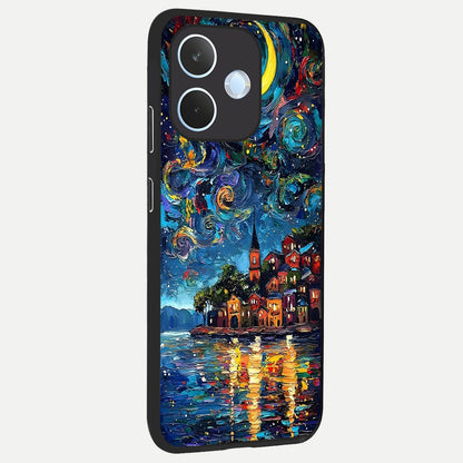  Moonlight Harbor Glow back cover For Oppo Reno 15 Pro mini slim fit glass case with vibrant aesthetic design