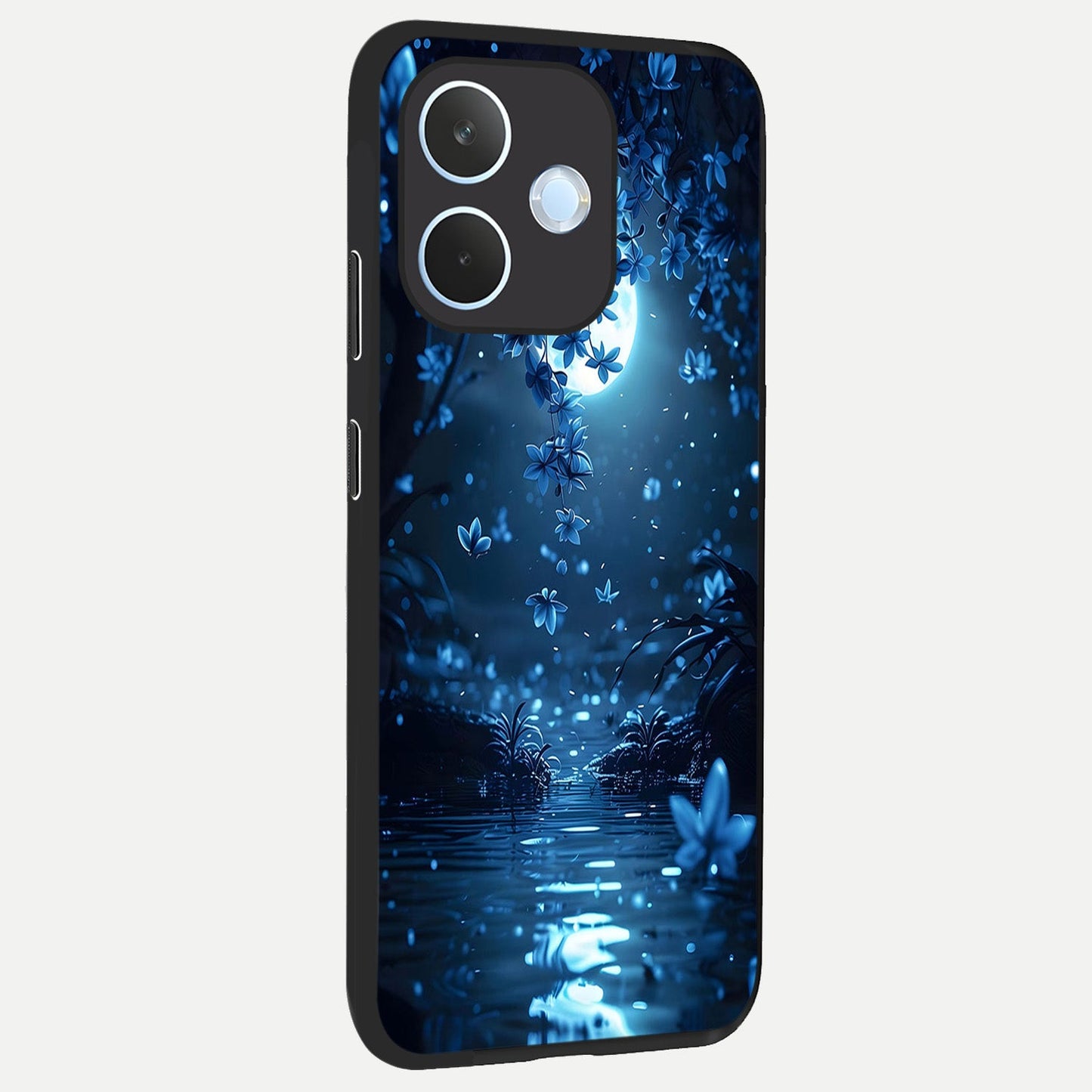  Moonlight Petal Dream back cover For Oppo Reno 15 Pro mini slim fit glass case with vibrant aesthetic design