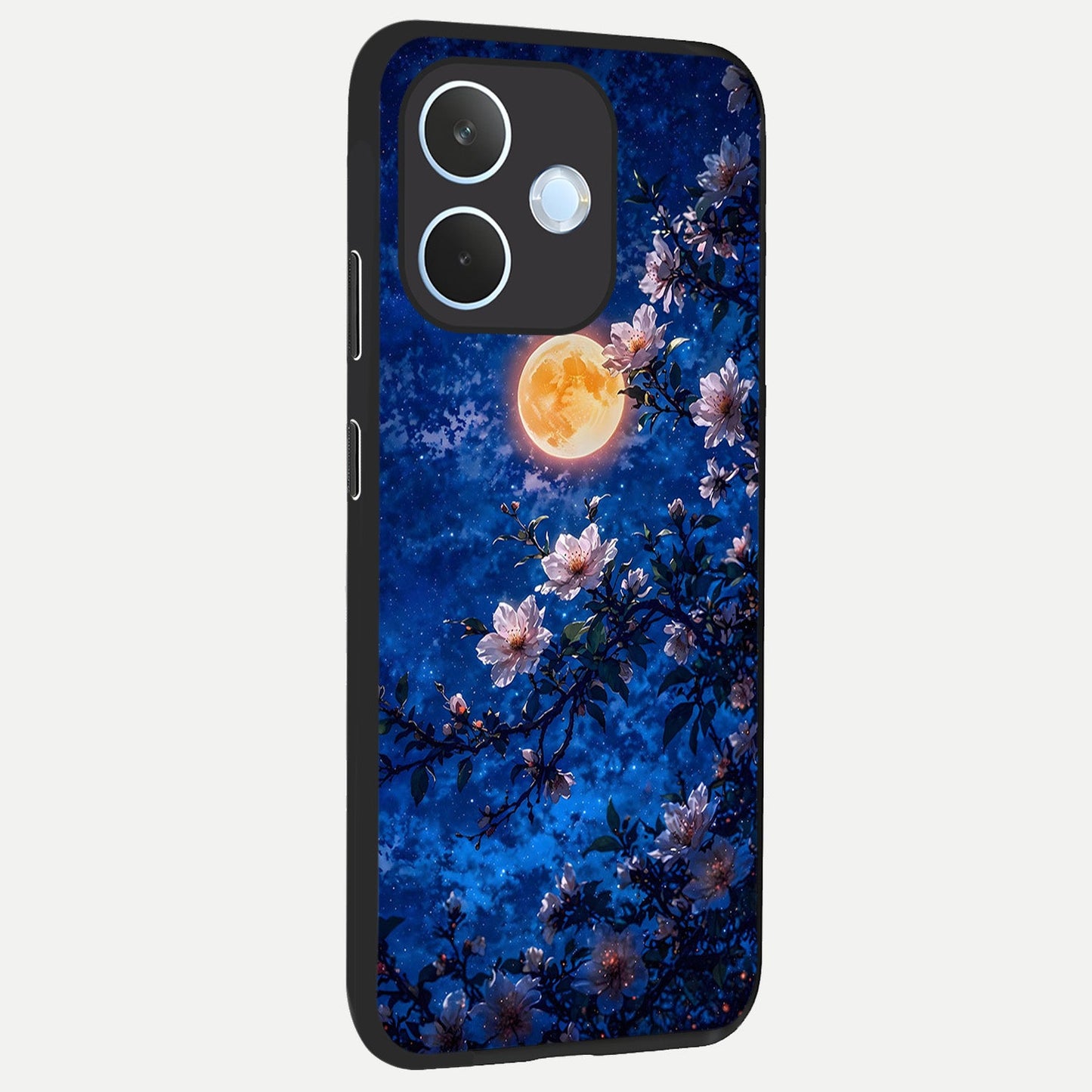  Moonlit Blossoms Night back cover For Oppo Reno 15 Pro mini slim fit glass case with vibrant aesthetic design